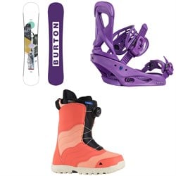 Burton Hideaway Snowboard ​+ Scribe Snowboard Bindings ​+ Mint Boa Snowboard Boots - Women's 2025