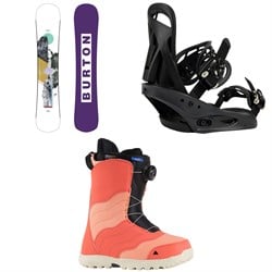 Burton Hideaway Snowboard ​+ Citizen Snowboard Bindings ​+ Mint Boa Snowboard Boots - Women's 2025