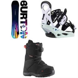 Burton Feelgood Smalls Snowboard ​+ Smalls Snowboard Bindings ​+ Zipline Boa Snowboard Boots - Big Kids' 2024