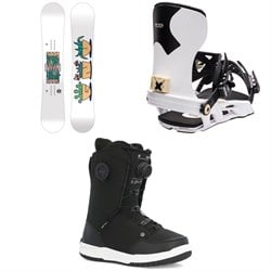 GNU Asym Velvet C2 Snowboard ​+ Bent Metal Stylist Snowboard Bindings ​+ Ride Hera Snowboard Boots - Women's 2024