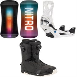 Nitro Team Snowboard ​+ Burton Step On Snowboard Bindings ​+ Nitro Darkseid Step On Boa Snowboard Boots 2025