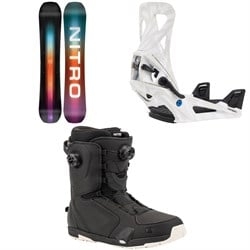 Nitro Team Snowboard ​+ Burton Step On Snowboard Bindings ​+ Nitro Darkseid Step On Boa Snowboard Boots 2025