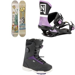 Nitro Mercy Snowboard ​+ Team Pro Snowboard Bindings ​+ Scala Boa Snowboard Boots - Women's 2025