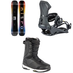 Nitro Optisym Snowboard ​+ Team Snowboard Bindings  ​+ Venture Pro Lace Snowboard Boots 2025