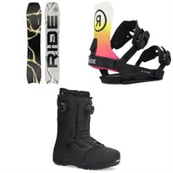 Ride MTNpig Snowboard ​+ A-8 Snowboard Bindings ​+ Trident Boa Snowboard Boots 2025