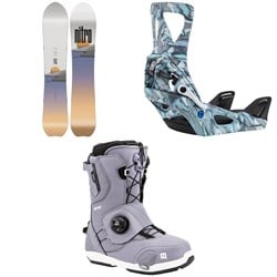 Nitro Drop Snowboard ​+ Burton Step On Snowboard Bindings ​+ Nitro Cave Step On TLS Snowboard Boots - Women's 2025