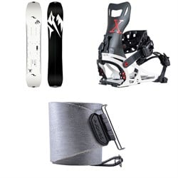 Jones Ultralight Solution Splitboard ​+ Karakoram Prime-X ​+ Split Interface Splitboard Bindings ​+ Nomad Pro Universal Tail Clip Splitboard Skins 2025