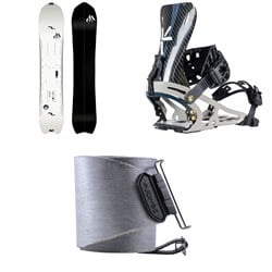 Jones Ultralight Stratos Splitboard ​+ Karakoram X-Carbon ​+ Split Interface Splitboard Bindings ​+ Nomad Pro Universal Tail Clip Splitboard Skins 2025