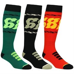 686 Flame 3-Pack Socks