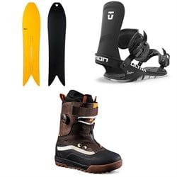 United Shapes Experiment Snowboard ​+ Union Ultra Snowboard Bindings ​+ Vans Infuse Snowsurf Snowboard Boots 2025