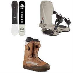 Arbor Element Rocker Snowboard ​+ Hemlock LTD Snowboard Bindings ​+ Vans Aura Pro Snowboard Boots 2024