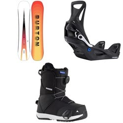 Burton Custom Smalls Snowboard ​+ Step On Snowboard Bindings ​+ Smalls Step On Snowboard Boots - Kids'