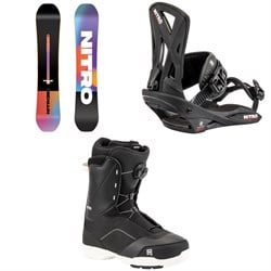 Nitro Prime Chroma Cam-Out Snowboard ​+ Staxx Snowboard Bindings ​+ Tangent Boa Snowboard Boots 2025