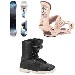 Nitro Lectra Leaf Cam-Out Snowboard ​+ Cosmic Snowboard Bindings ​+ Flora Boa Snowboard Boots - Women's 2025