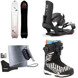 Jones Stratos Splitboard ​+ Union Charger Pro Splitboard Bindings ​+ Nomad Quick Tension Trim-To-Fit Skins ​+ Nitro Skylab Boa Boots 2025