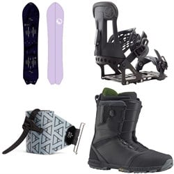 Burton Fish 3D Splitboard ​+ Hitchhiker Splitboard Bindings  ​+ evo x Pomoca Pro Glide Splitboard Skins ​+ Tourist Snowboard Boots 2025