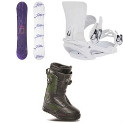 Sims Fluid Snowboard ​+ Salomon Vendetta X Snowboard Bindings ​+ thirtytwo STW Double Boa Snowboard Boots - Women's