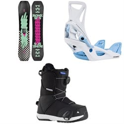 Rome Slapstick Snowboard ​+ Burton Step On Snowboard Bindings ​+ Smalls Step On Snowboard Boots - Kids'