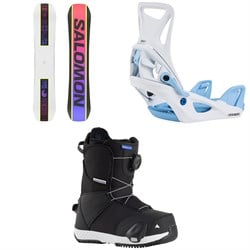 Salomon Huck Knife Grom Snowboard ​+ Burton Step On Snowboard Bindings ​+ Smalls Step On Snowboard Boots - Kids'
