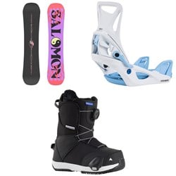 Salomon Oh Yeah Grom Snowboard ​+ Burton Step On Snowboard Bindings ​+ Smalls Step On Snowboard Boots - Kids'