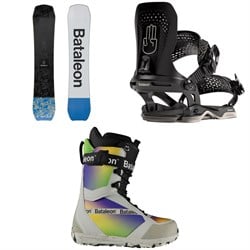 Bataleon Whatever Snowboard ​+ Chaos Asymwrap Snowboard Bindings ​+ Salsa Lace Snowboard Boots