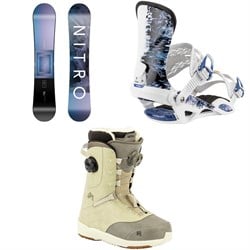 Nitro Fate Snowboard ​+ Fate Snowboard Bindings ​+ Crown Boa Snowboard Boots - Women's 2026