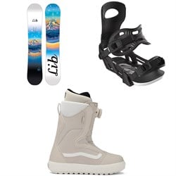 Lib Tech Glider BTX Snowboard ​+ Bent Metal Metta Snowboard Bindings ​+ Vans Encore OG Snowboard Boots - Women's 2026