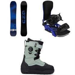 GNU Banked Country C3 Snowboard ​+ Bent Metal Transfer Snowboard Bindings ​+ Vans Infuse Snowboard Boots 2026