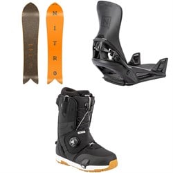 Nitro FinTwin Snowboard ​+ Step On Snowboard Bindings ​+ Venture Step On TLS Snowboard Boots 2026