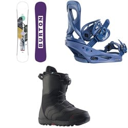 Burton Hideaway Snowboard ​+ Scribe Snowboard Bindings ​+ Mint Boa Snowboard Boots - Women's 2026