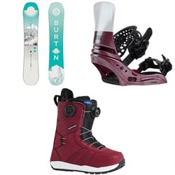Burton Feelgood Flying V Snowboard ​+ Lexa X EST Snowboard Bindings ​+ Felix Boa Snowboard Boots - Women's 2026