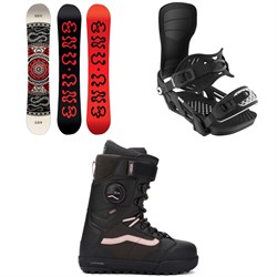 GNU Ladies Choice Asym C3 Snowboard ​+ Bent Metal Stylist Snowboard Bindings ​+ Vans Luna Pro Snowboard Boots - Women's 2026