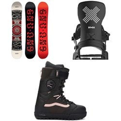 GNU Ladies Choice Asym C3 Snowboard ​+ Bent Metal Stylist Snowboard Bindings ​+ Vans Luna Pro Snowboard Boots - Women's 2026