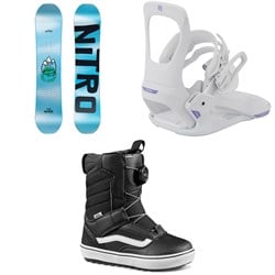 Nitro Ripper Snowboard ​+ Charger Micro Snowboard Bindings ​+ Vans Juvie Linerless Snowboard Boots - Kids' 2026