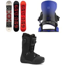 GNU Ladies Choice Asym C2X Snowboard ​+ Bent Metal Forte Snowboard Bindings ​+ Ride Cadence Snowboard Boots - Women's 2026