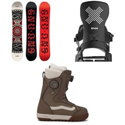 GNU Ladies Choice Asym C2X Snowboard ​+ Bent Metal Stylist Snowboard Bindings ​+ Vans Encore Pro Snowboard Boots - Women's 2026