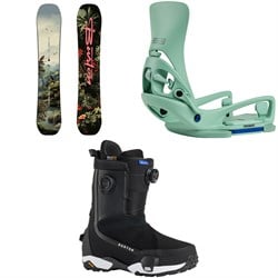 Burton Custom Flying V Snowboard ​+ Step on Cartel X EST Snowboard Bindings ​+ Highshot X Step On Snowboard Boots 2026