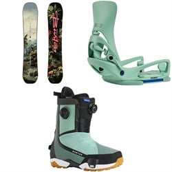 Burton Custom Flying V Snowboard ​+ Step on Cartel X EST Snowboard Bindings ​+ Highshot X Step On Snowboard Boots 2026