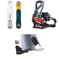Jones Frontier 2.0 Splitboard ​+ Karakoram Grizzly ​+ Split Interface Splitboard Bindings ​+ Jones Nomad Quick Tension Trim-To-Fit Splitboard Skins 2026