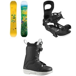 GNU Gloss C2E Snowboard ​+ Bent Metal Beam Snowboard Bindings ​+ Salomon Pearl Boa X Snowboard Boots - Women's 2026