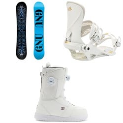 GNU Asym Ladies Choice C2X Snowboard ​+ Nitro Ivy Snowboard Bindings ​+ DC Lotus Snowboard Boots - Women's 2025