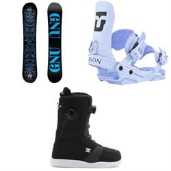 GNU Asym Ladies Choice C2X Snowboard ​+ Union Trilogy Snowboard Bindings ​+ DC Lotus Snowboard Boots - Women's 2025