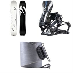 Jones Ultralight Solution Splitboard ​+ Karakoram Straightline ​+ Split Interface Splitboard Bindings ​+ Nomad Pro Quick Tension Tail Clip Splitboard Skins
