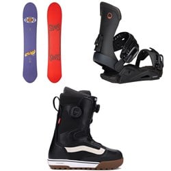 Sims Nub Snowboard 2025 ​+ Season Meld Snowboard Bindings ​+ Vans Aura Pro Snowboard Boots