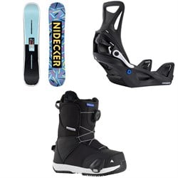 Nidecker Cheat Code Snowboard ​+ Burton Step On Snowboard Bindings ​+ Smalls Step On Snowboard Boots - Kids'