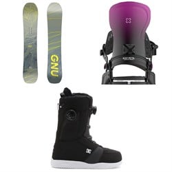 GNU Frosting C2 Snowboard ​+ Bent Metal Forte Snowboard Bindings ​+ DC Lotus Snowboard Boots - Women's 2025