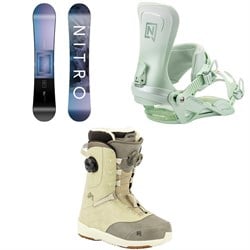 Nitro Fate Snowboard ​+ Poison Snowboard Bindings ​+  Crown Boa Snowboard Boots - Women's 2026