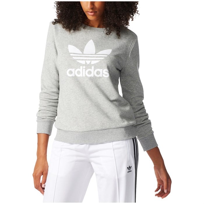 grey adidas crew neck sweatshirt women's