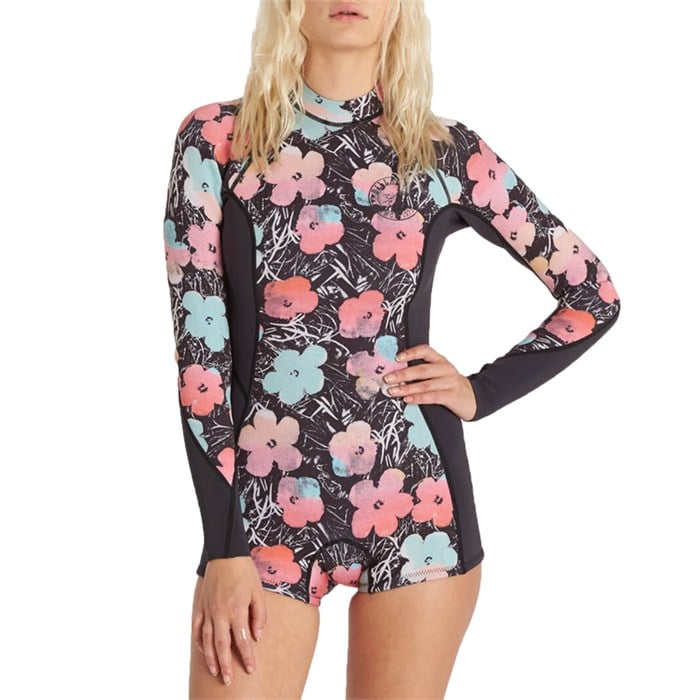 NWT 145$ Billabong Warhol Spring Fever Springsuit Wetsuit Floral Long Sleeves 