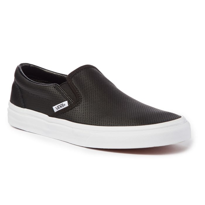 vans perforated leather slip on womens